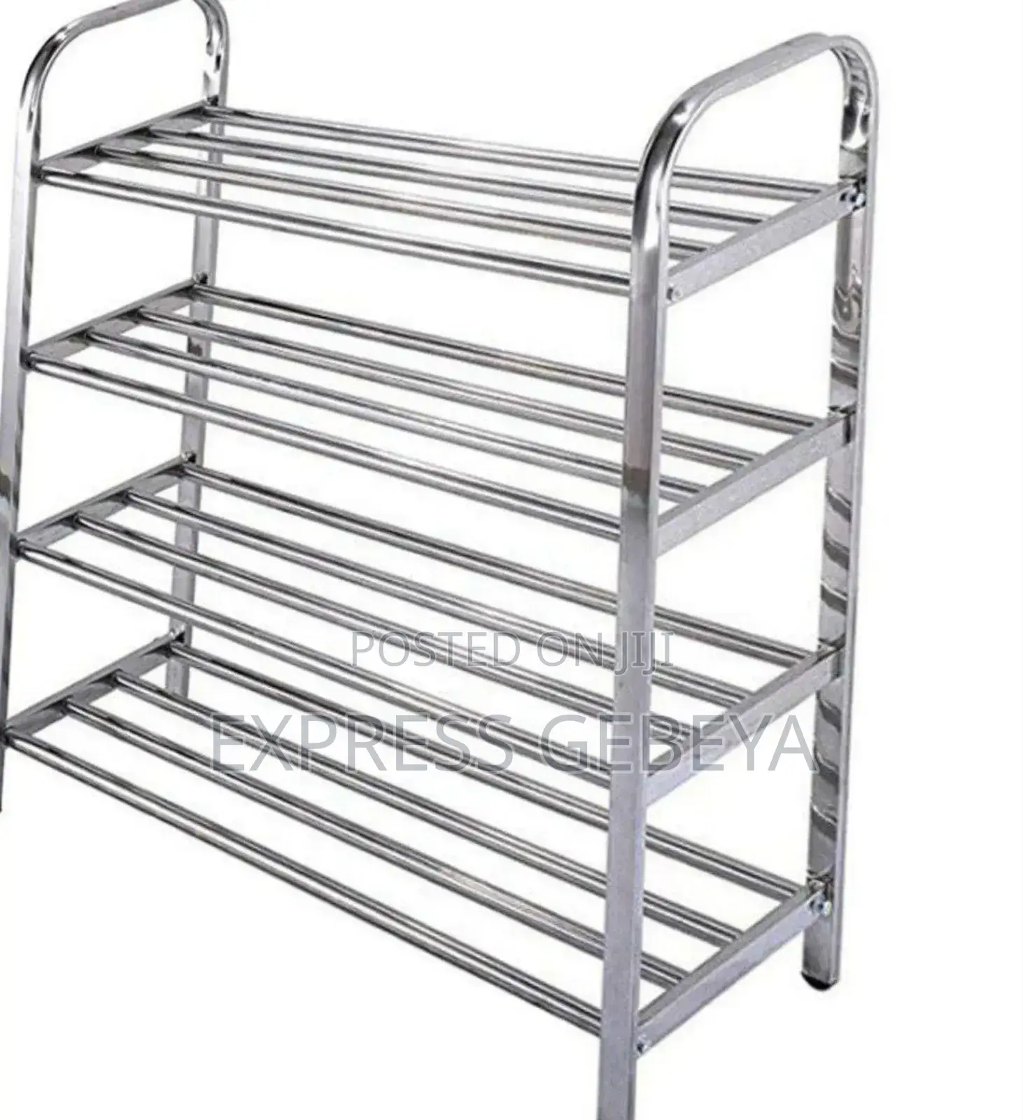 4 Layer Stainless Steel Shoes Rack ጫማ እና የተለያዩ ዕቃወች ማስቀመጫ