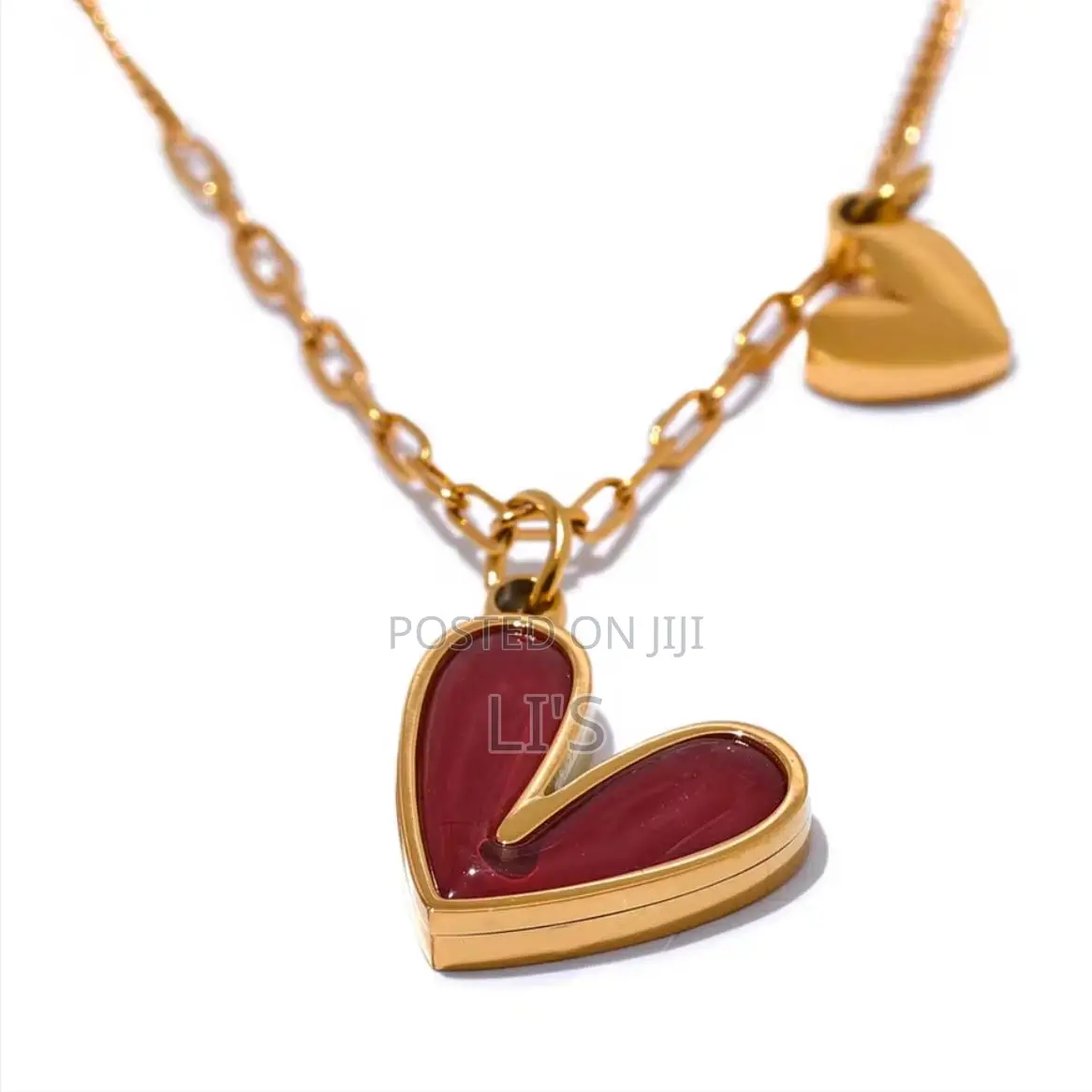 Red Shell Heart Necklace
