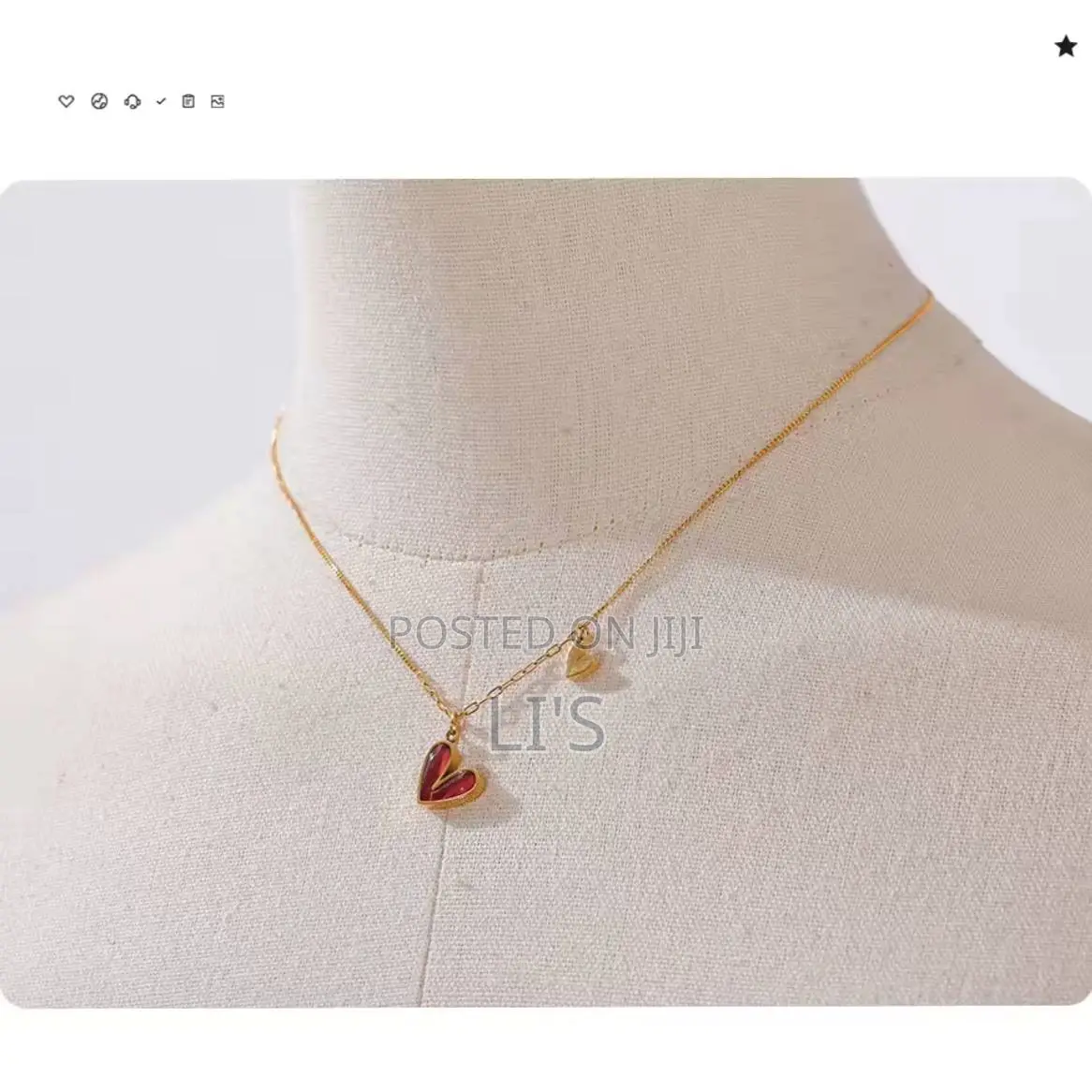 Red Shell Heart Necklace