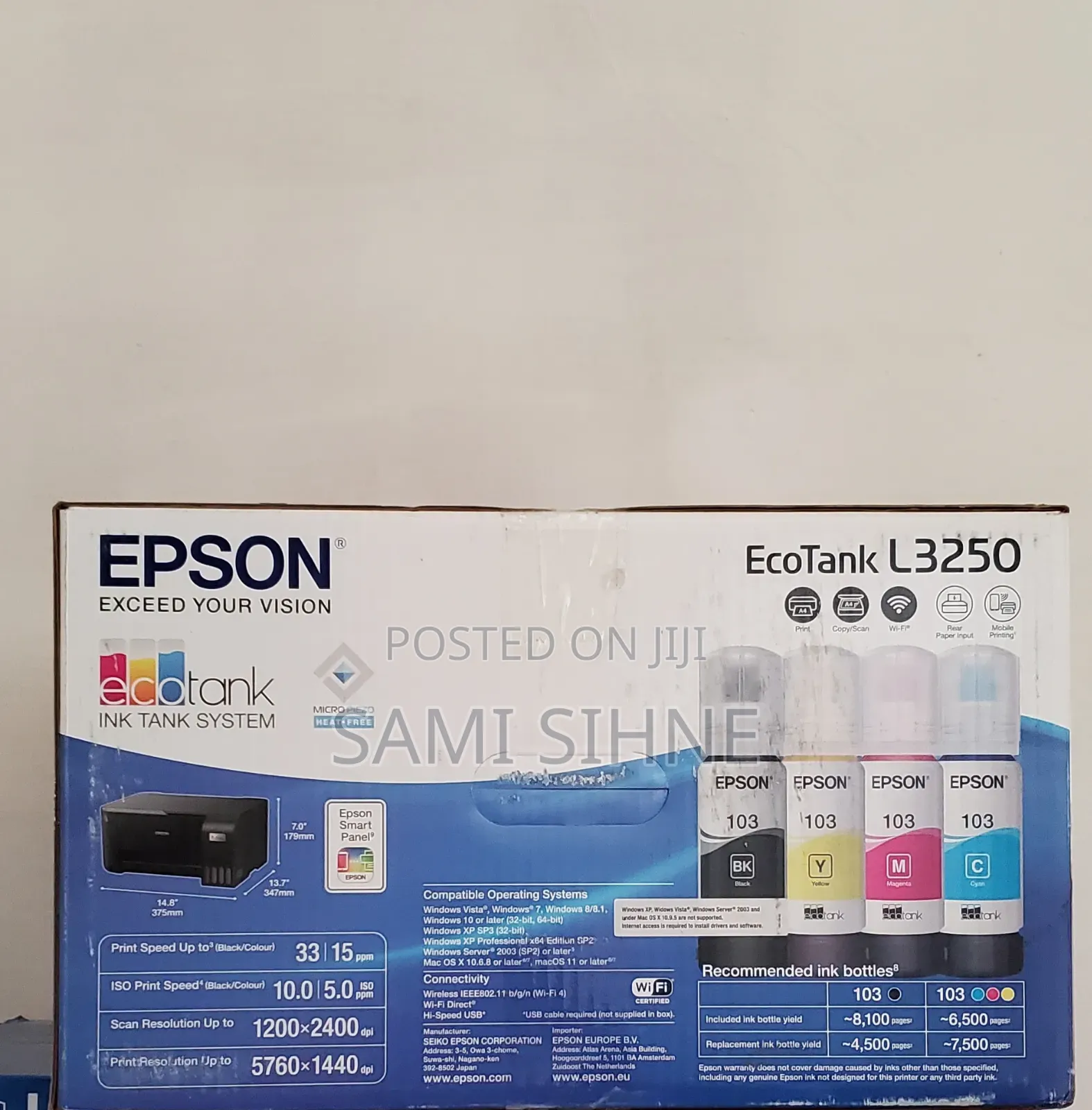 Epson Ecotank L3250 A4 Wi-fi All-in-one Ink Tank Printer