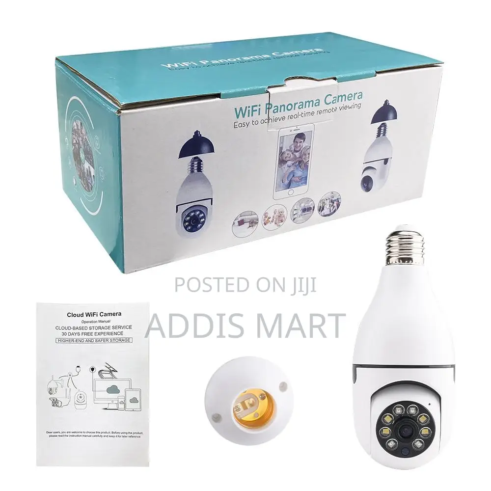 Security Camera 360° ሴኩሪቲ ካሜራ ባለ አምፖል የደህንነት ካሜራ