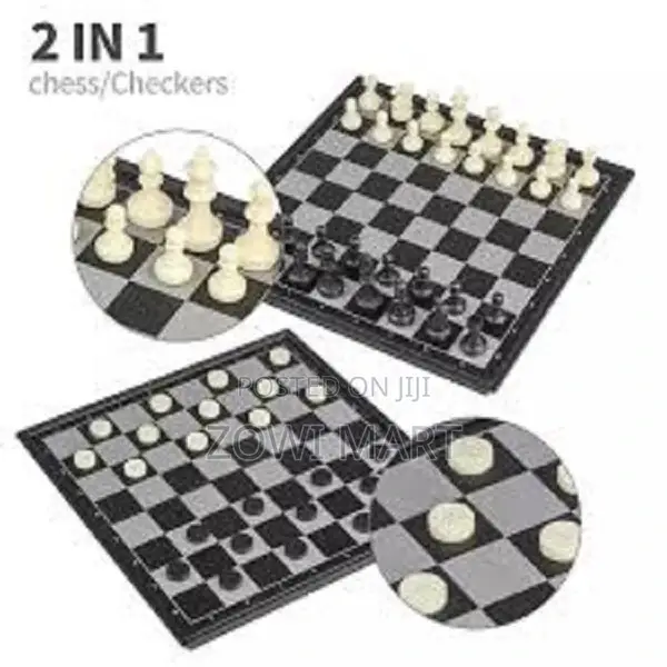 2-in-1 Travel Magnetic Chess Checkers Game