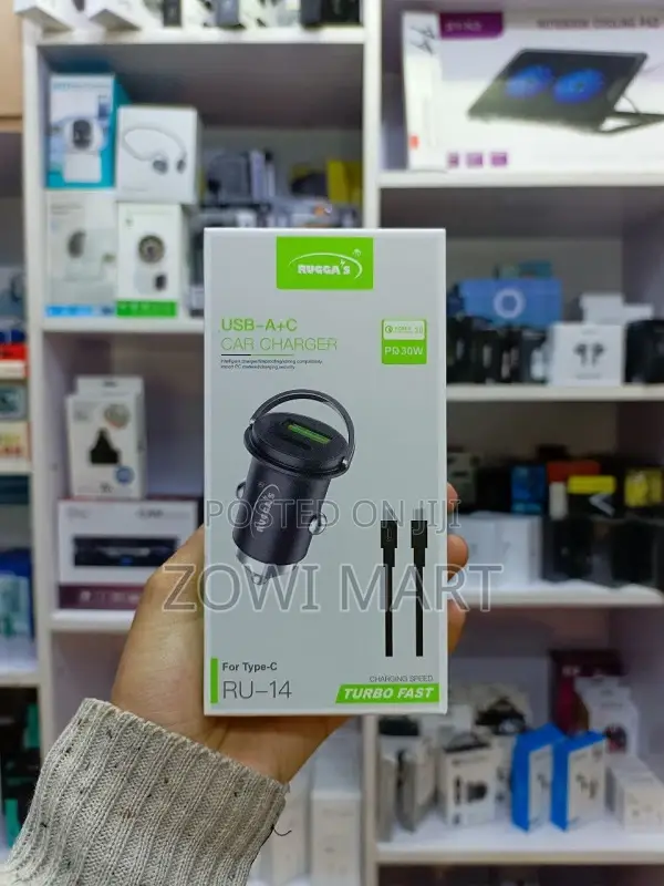 Rugga's Ru-14 Usb-a + Type-C Turbo Car Charger