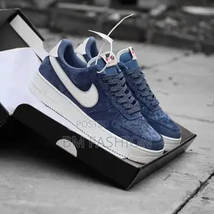 Photo - Air Force 1 Navy Blue Suede Sneakers