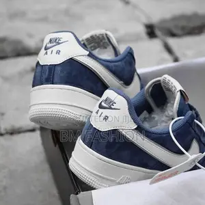 Air Force 1 Navy Blue Suede Sneakers
