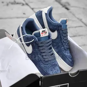 Air Force 1 Navy Blue Suede Sneakers