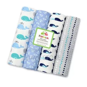 Photo - 4pcs Cotton Flannel Receiving Baby Blankets