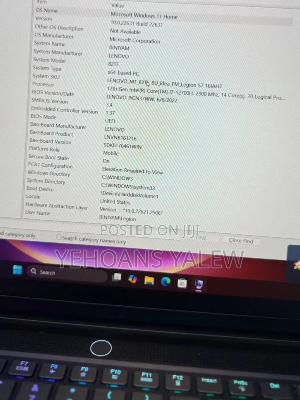 New Laptop Lenovo Legion 7 16GB Intel Core I7 SSD 512GB