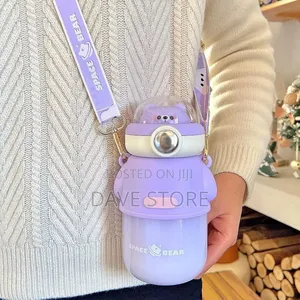 Space Bear Design Water Bottle