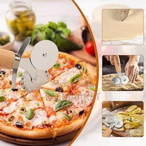 Photo - Pizza and Dough Wheel Cutter in Stainless Steel and Wood