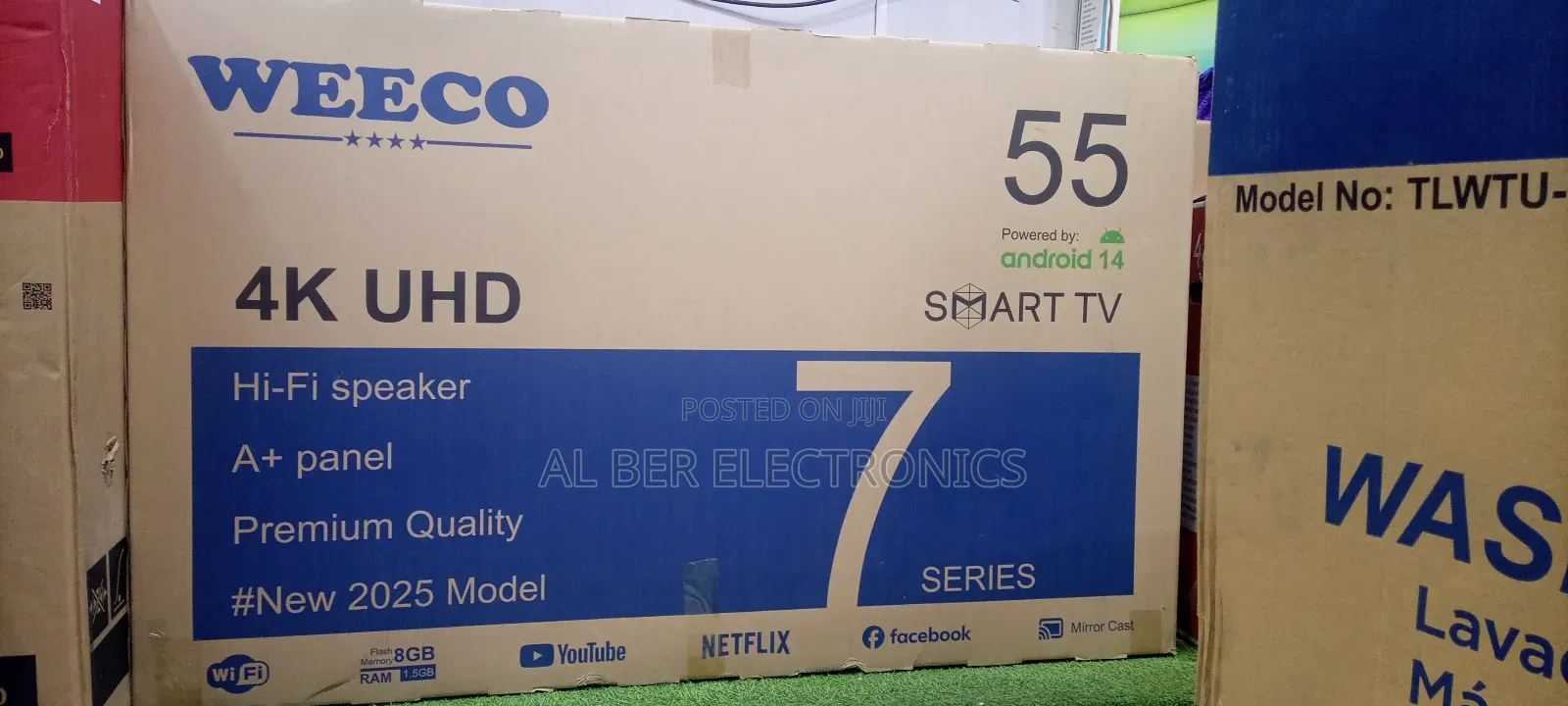 Weeco 55 Inch Doble Glass Smart Android 14 8gb Memori 2025
