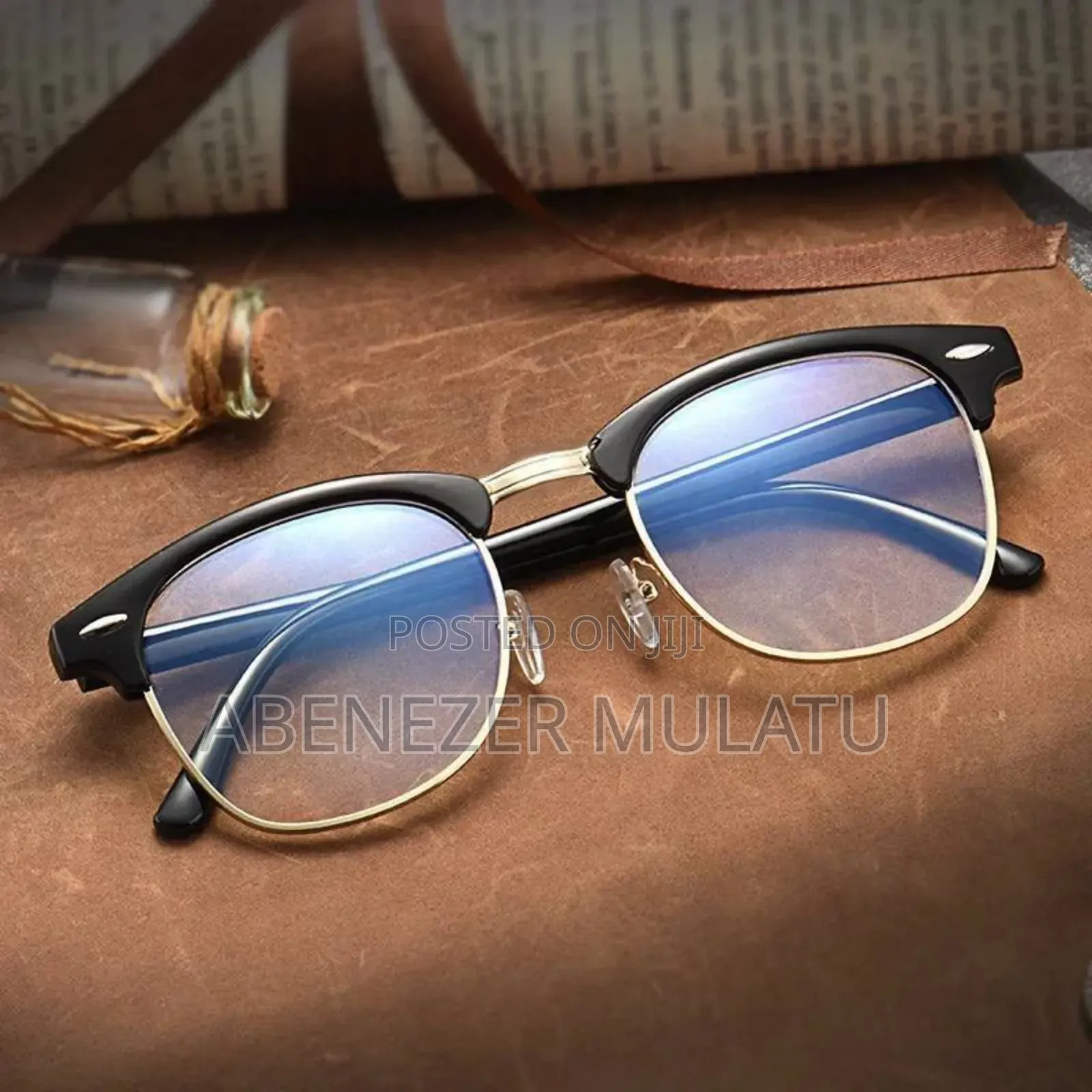 New Classic Retro Half Frame Anti Radiation Blue