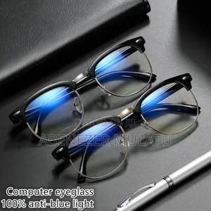 New Classic Retro Half Frame Anti Radiation Blue