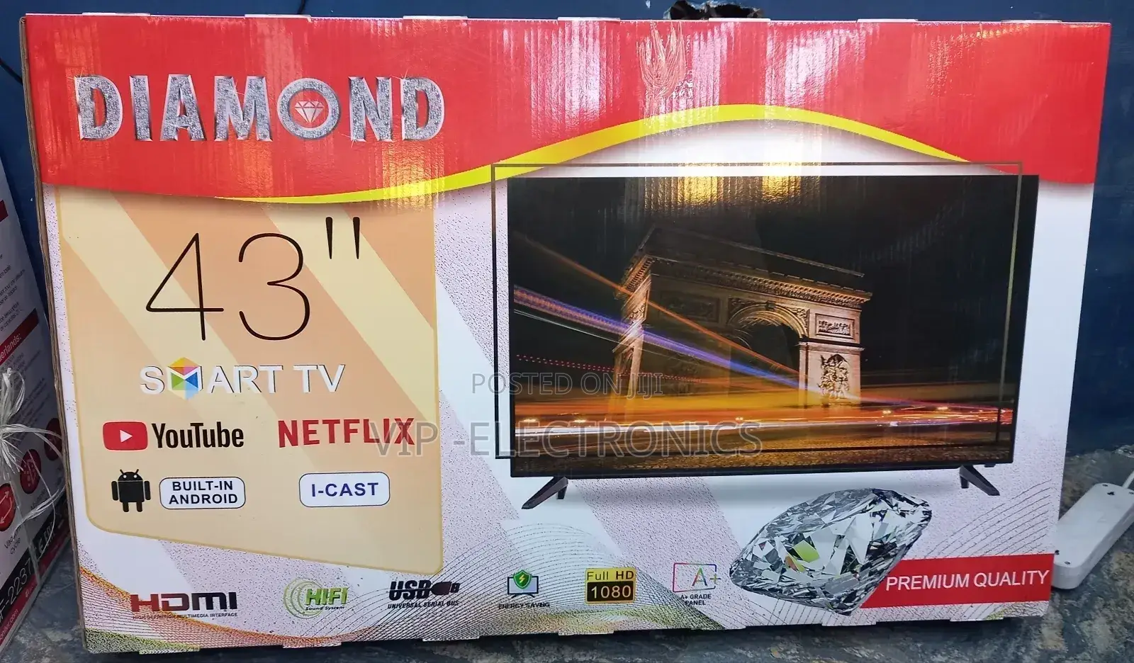 Diamond 43 Inch Tv Smart Android Frameless New 2025