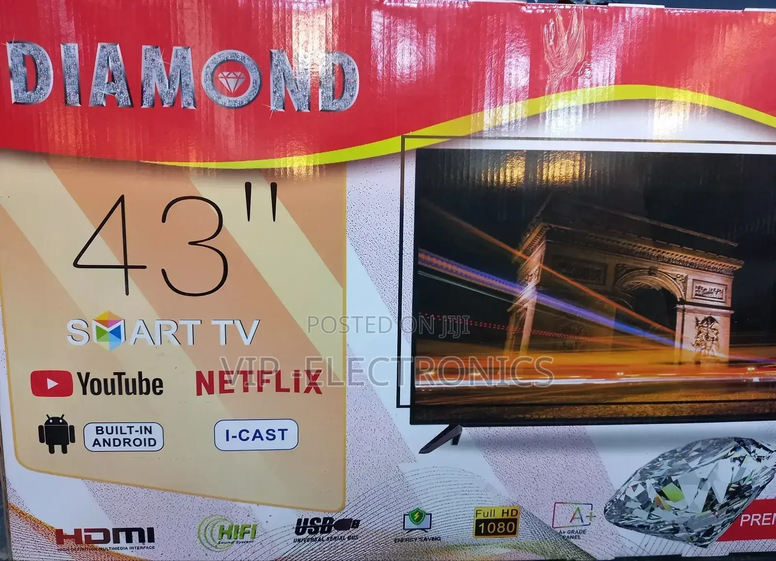 Diamond 43 Inch Tv Smart Android Frameless New 2025