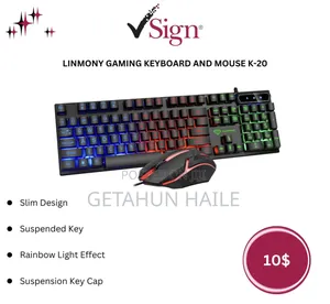 Photo - Linmony Gaming Keyboard and Mouse With RGB Backlight K-20