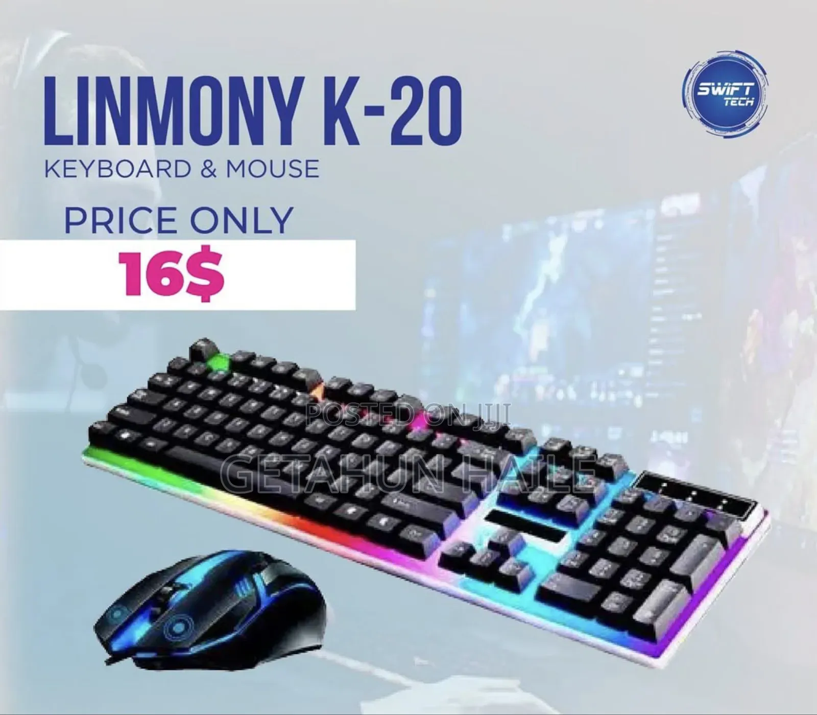 Linmony Gaming Keyboard and Mouse With RGB Backlight K-20