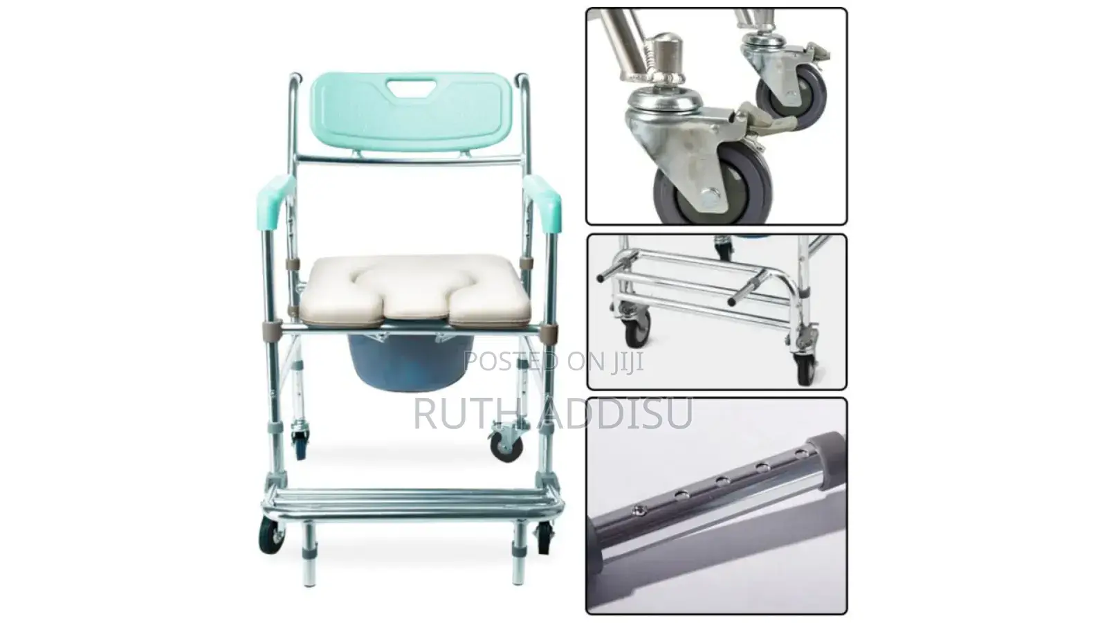 Commode Wheelchair盎司four Mini Wheel Toilet Chair Medical