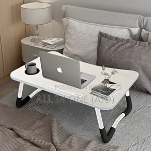 Photo - Foldable Portable Laptop Table With Cup Holder
