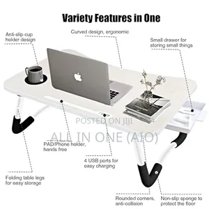 Foldable Portable Laptop Table With Cup Holder