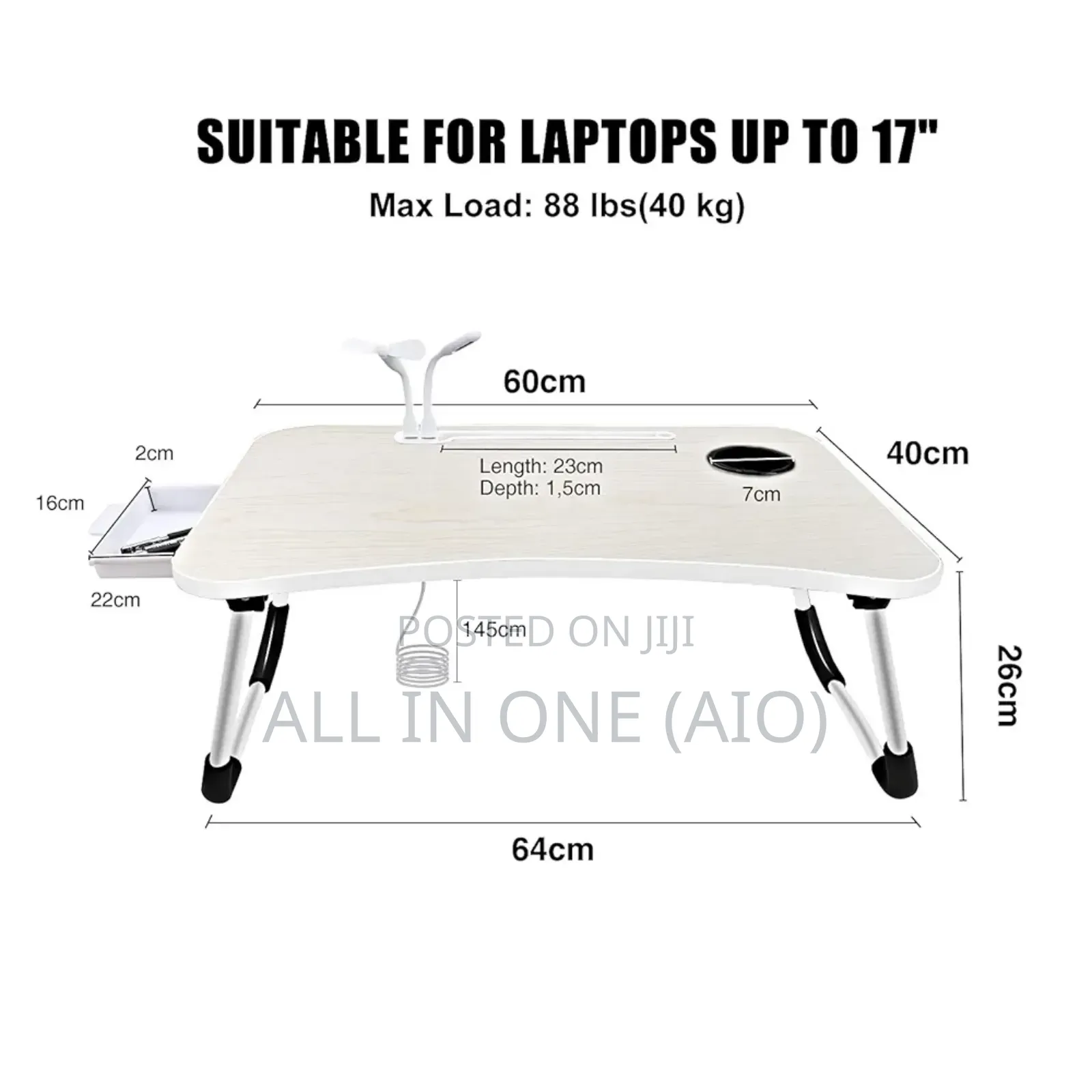 Foldable Portable Laptop Table With Cup Holder