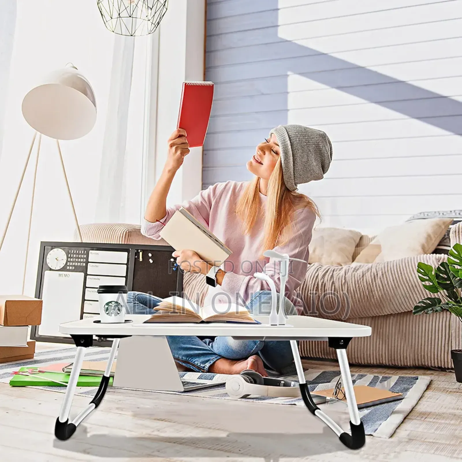 Foldable Portable Laptop Table With Cup Holder