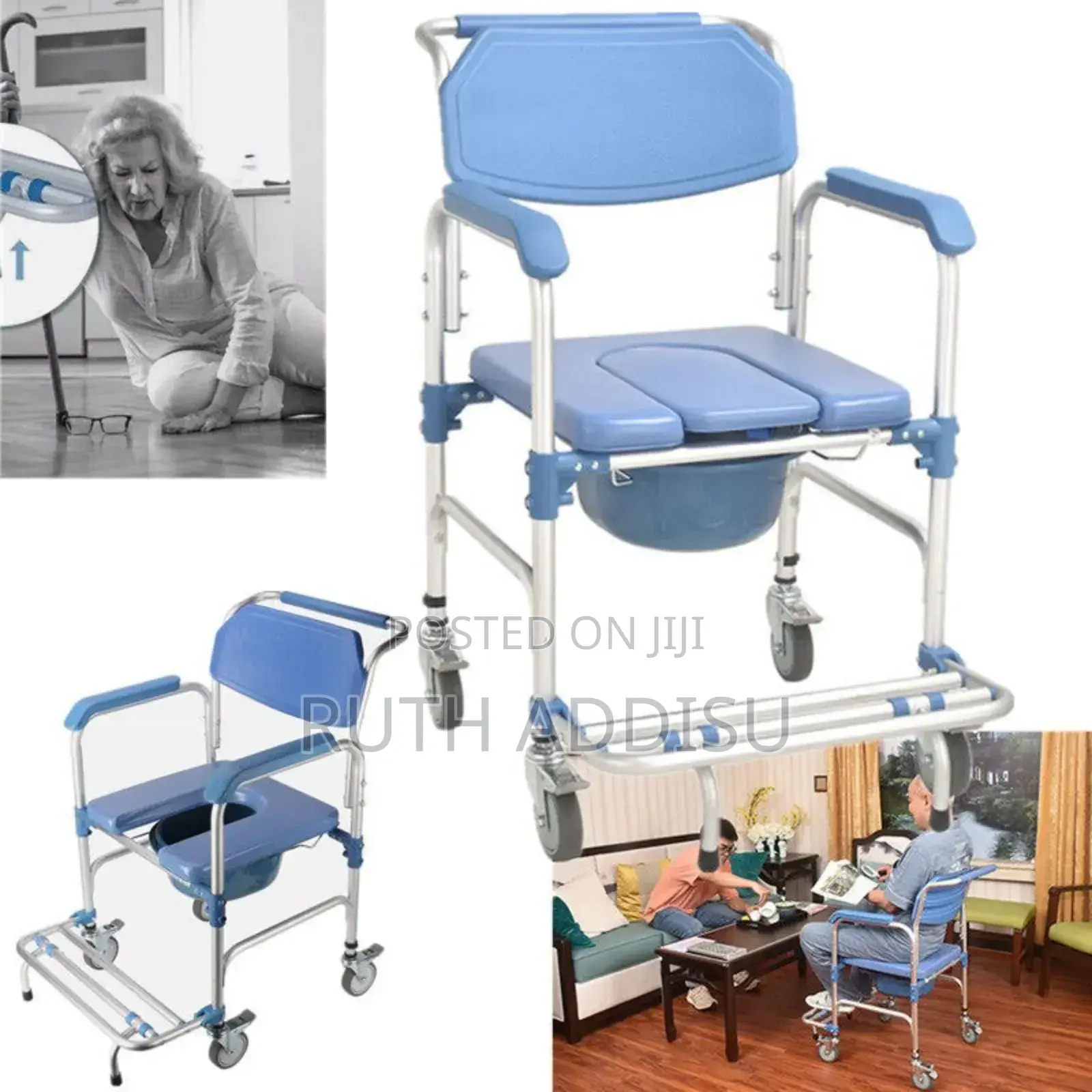 Commode Wheel Chair Foldable袴我mini Wheels Commode Wheelchair