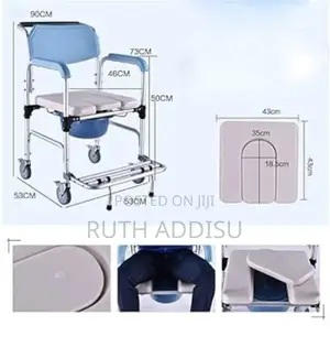 Photo - Commod3 Foldable Removable Poty Chair求診four Wheel Commode