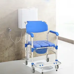 Four Wheel Commode Wheel Chair萼說removable Popo Commode New