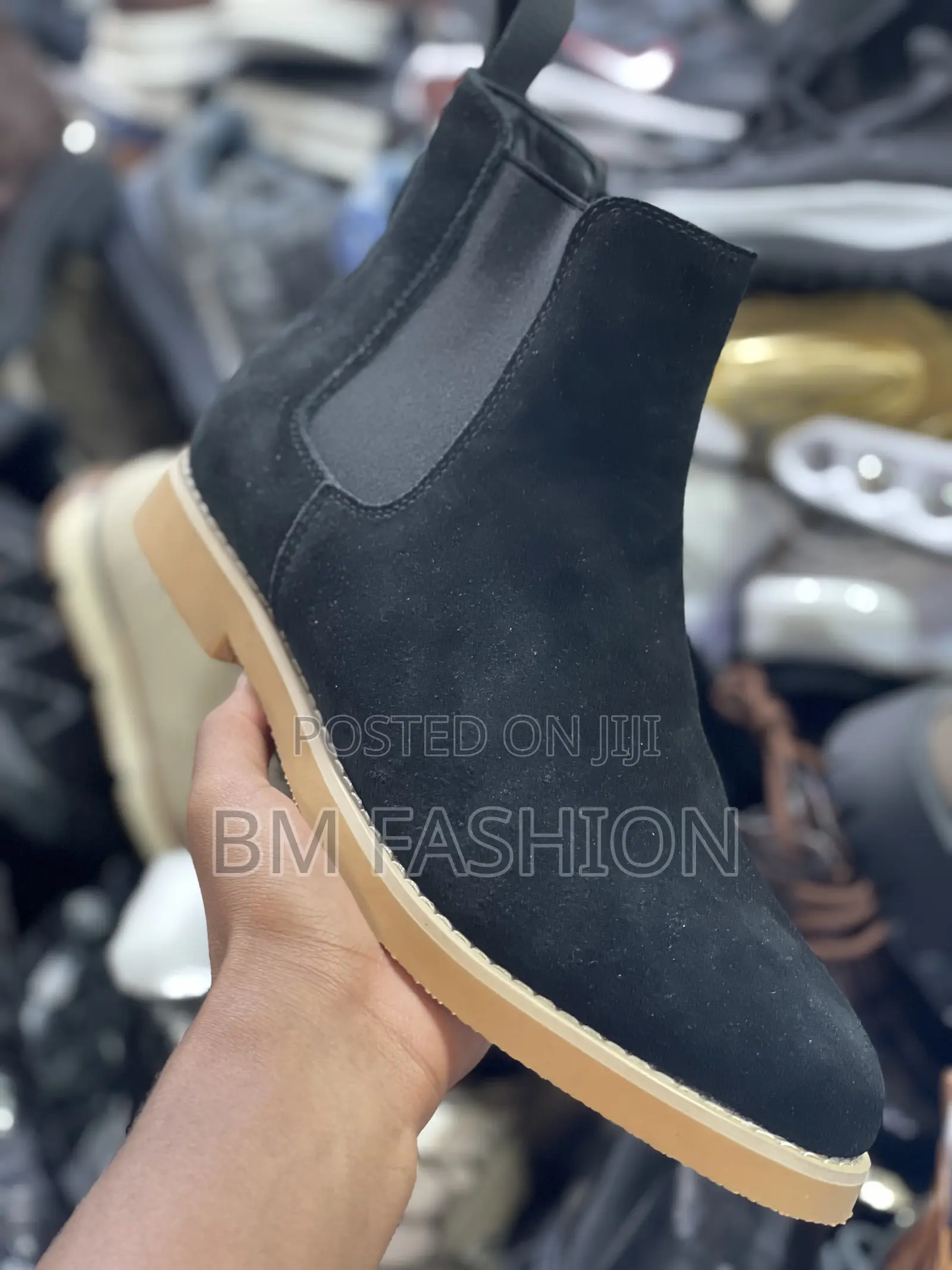 Chelsea Boots Faux Suede Black Elegant