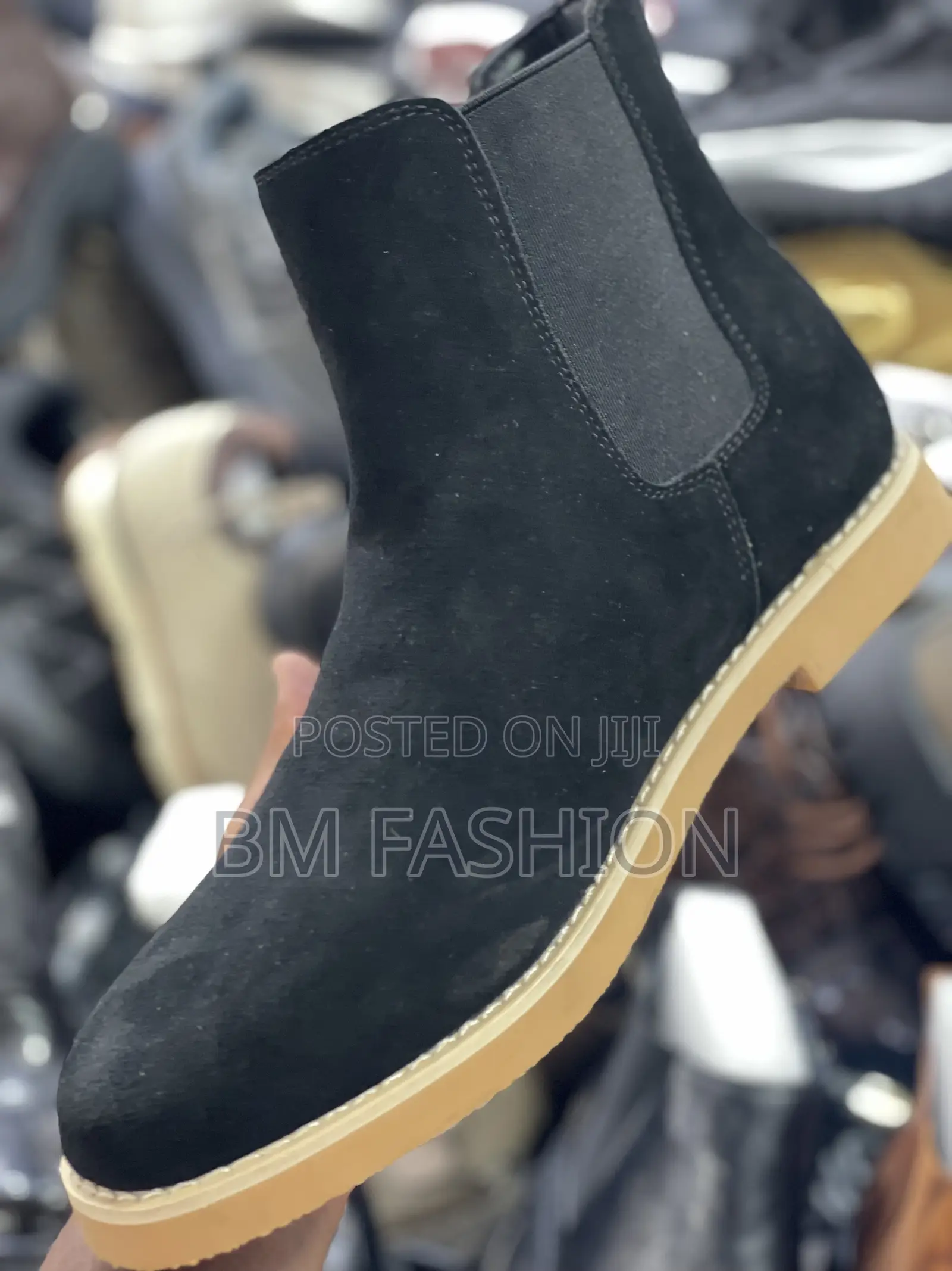 Chelsea Boots Faux Suede Black Elegant