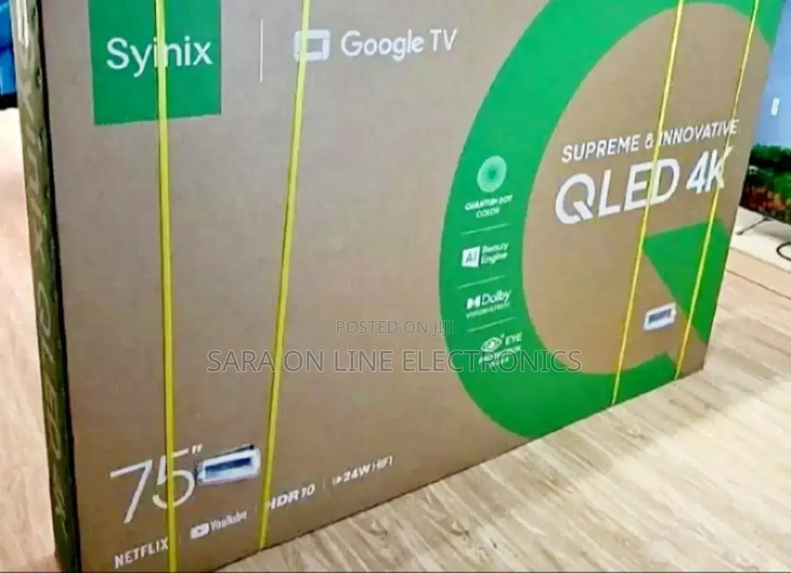 Syinix 75" Qled Smart Tv New 2025 5 Years Warranty
