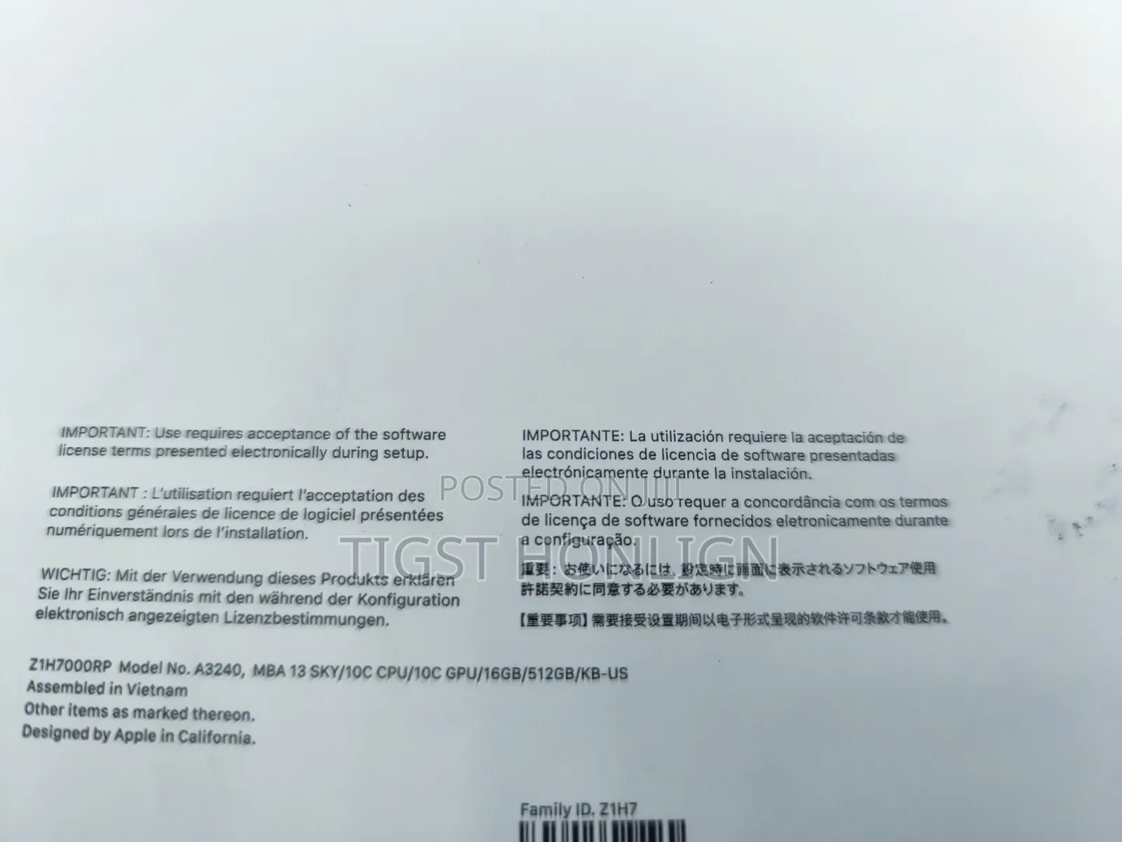 New Laptop Apple MacBook Air 16GB Apple M4 SSD 512GB