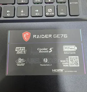 New Laptop MSI Raider GE76 12UGS 16GB Intel Core I9 SSD 1T