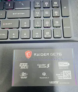 New Laptop MSI GP75 Leopard 16GB Intel Core I9 SSD 1T