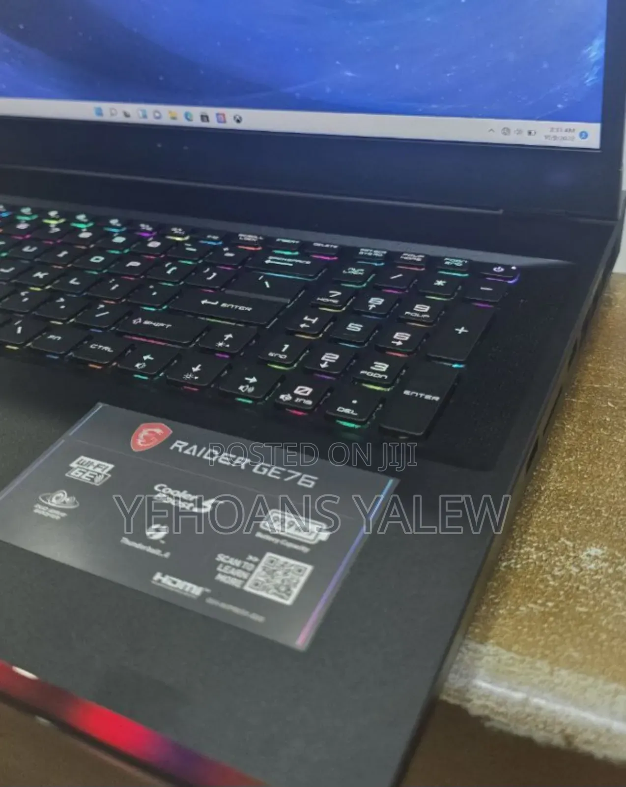 New Laptop MSI Raider GE76 12UGS 16GB Intel Core I9 SSD 1T