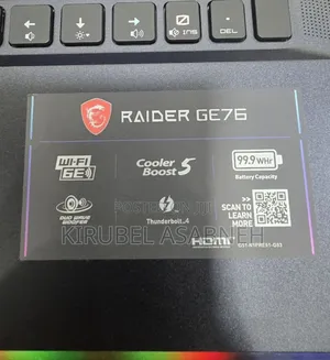New Laptop MSI Raider GE76 12UGS 16GB Intel Core I9 SSD 1T