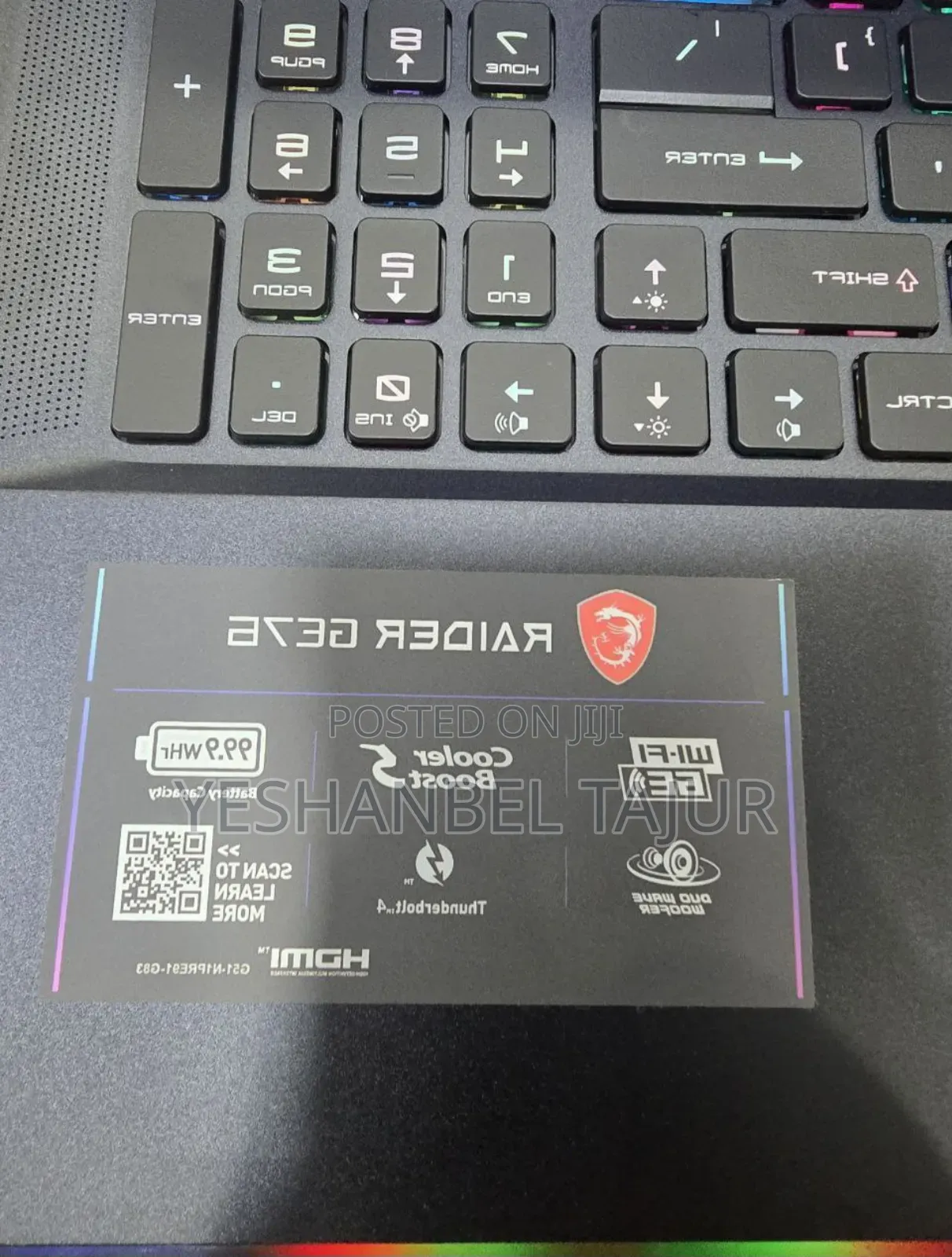 New Laptop MSI GF63 16GB Intel Core I9 SSD 1T