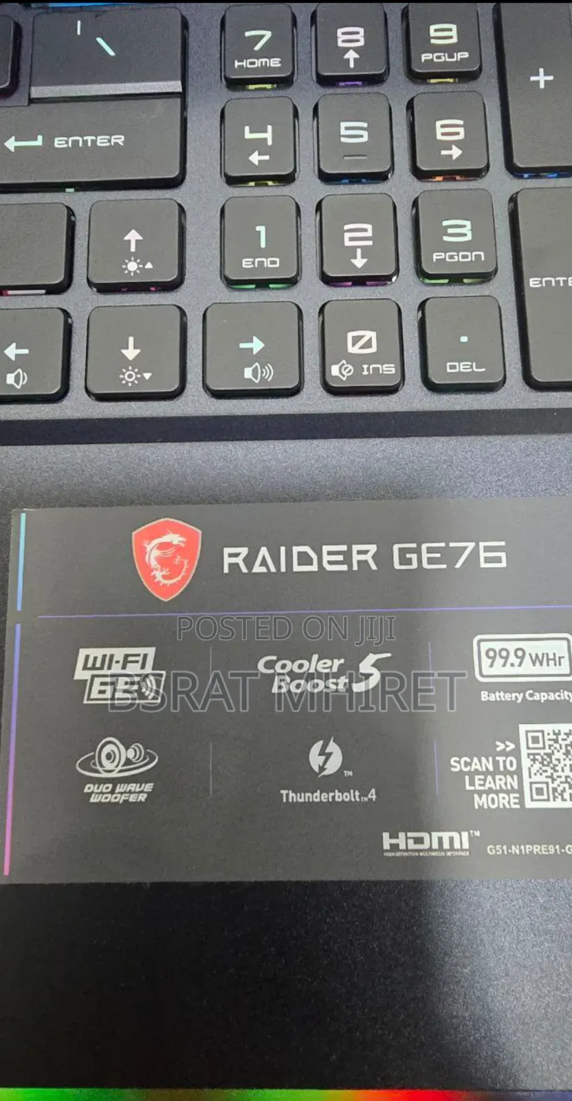 New Laptop MSI GF63 16GB Intel Core I9 SSD 1T