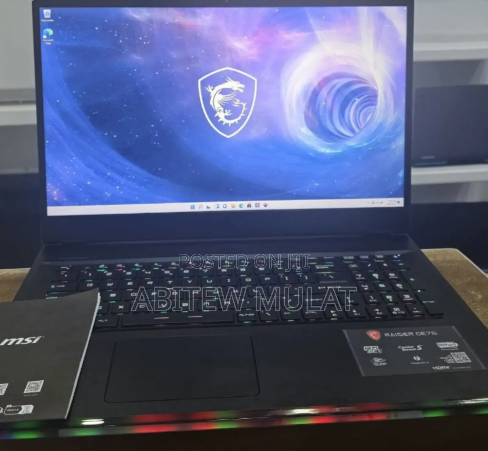 New Laptop MSI Raider GE76 12UGS 16GB Intel Core I9 SSD 1T