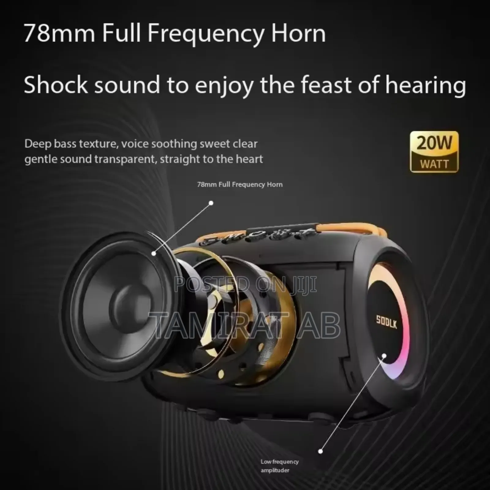 Sodlk Tx11 Portable Subwoofer 20w Bluetooth Speaker