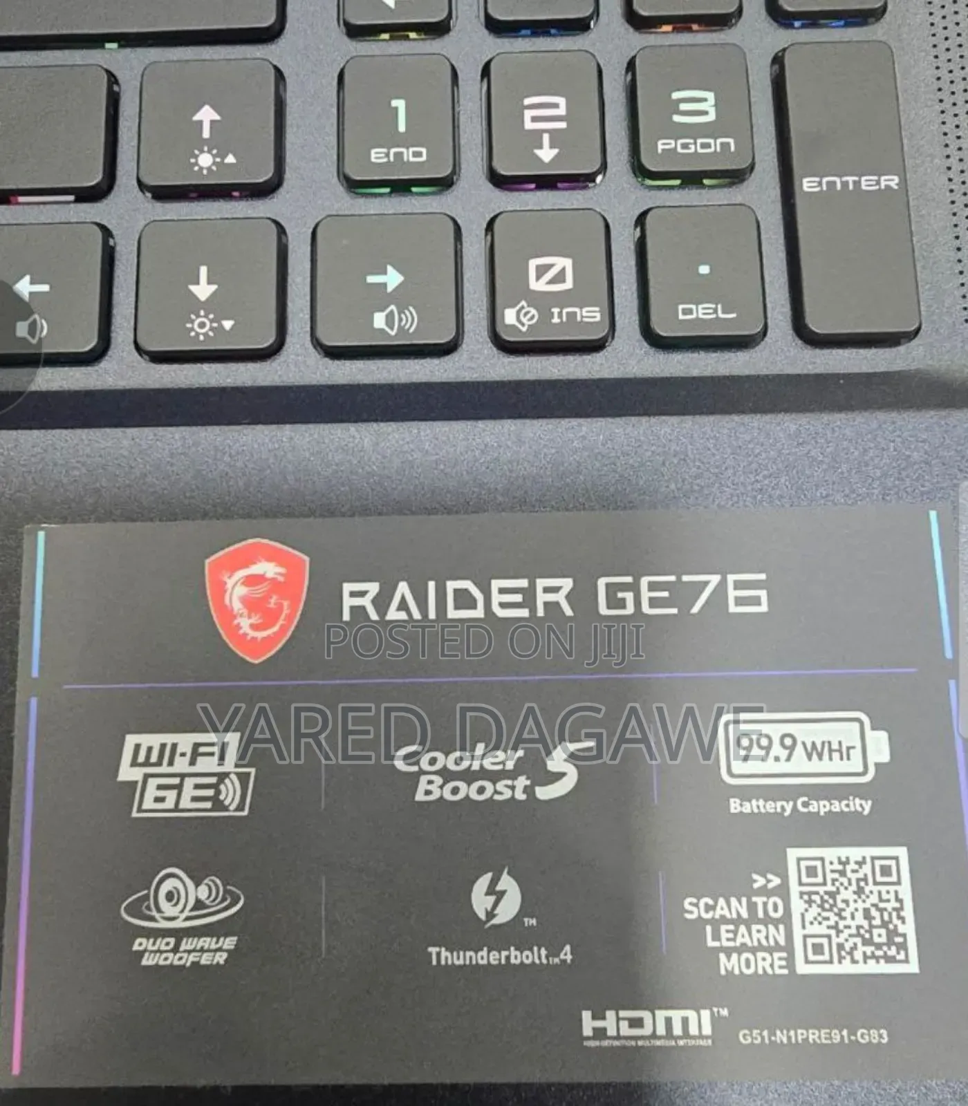 New Laptop MSI GP75 Leopard 16GB Intel Core I9 SSD 1T