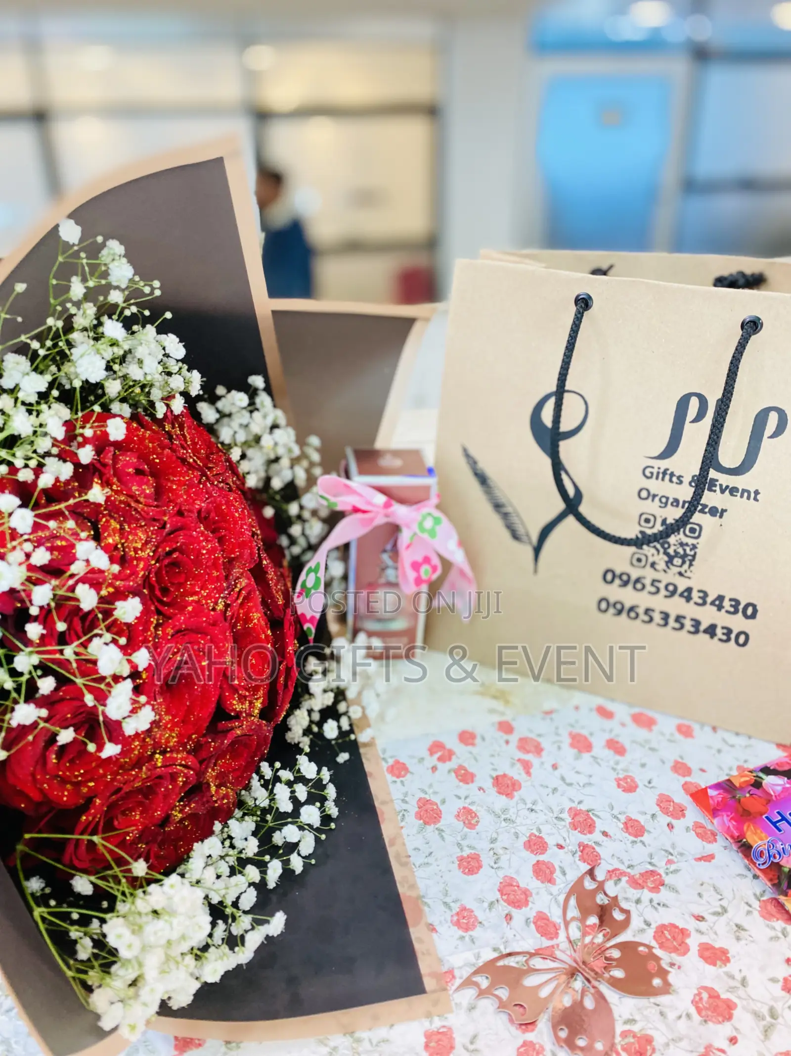 Bouquet and Perfume Gift