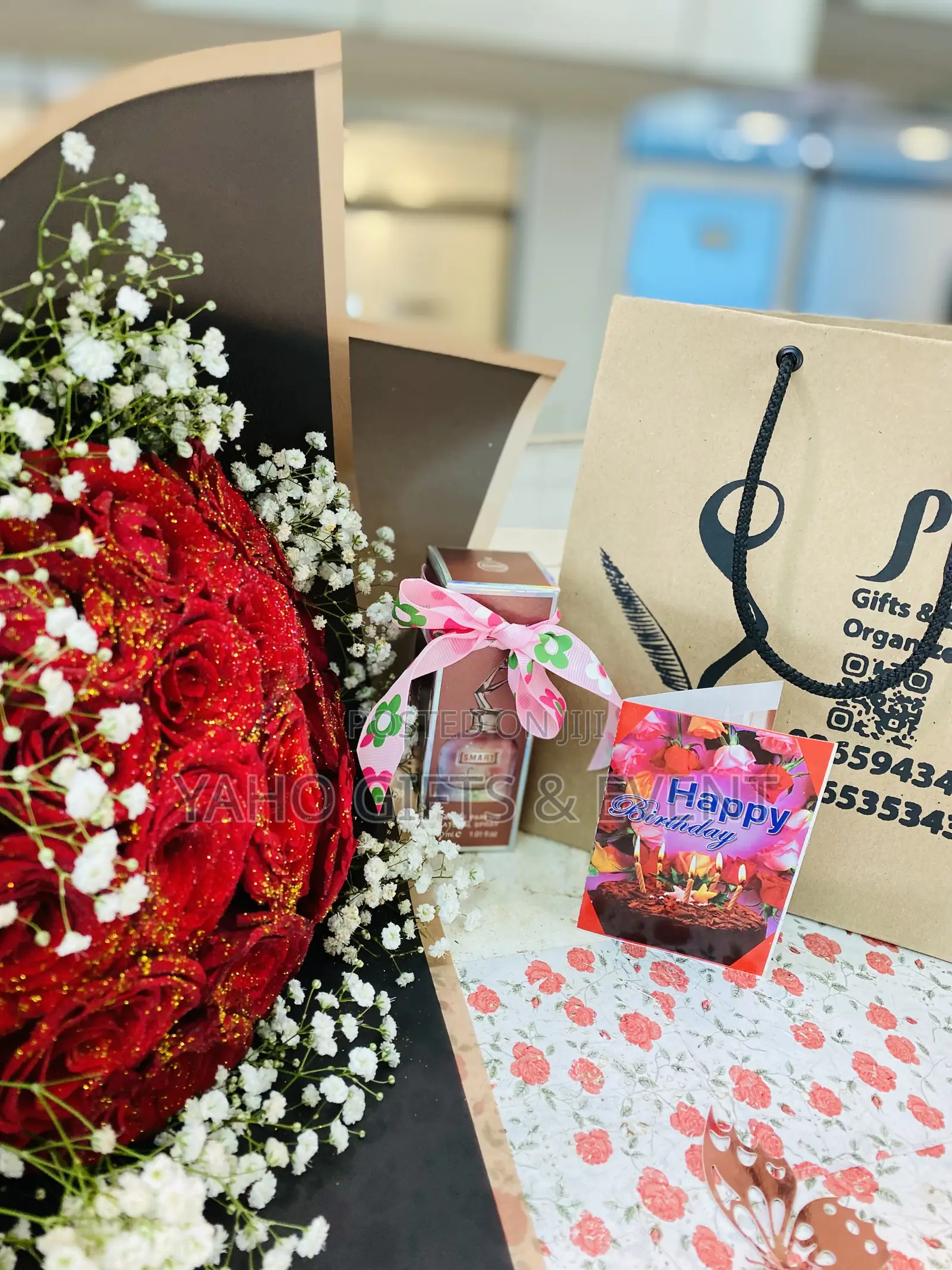 Bouquet and Perfume Gift