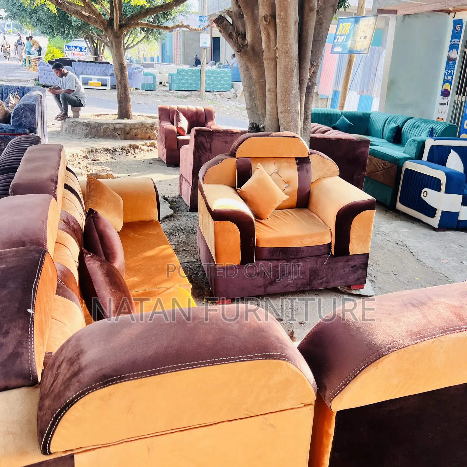 L Shape Corner Sofa Made of Maleda Sponje Withe Wooden Mater