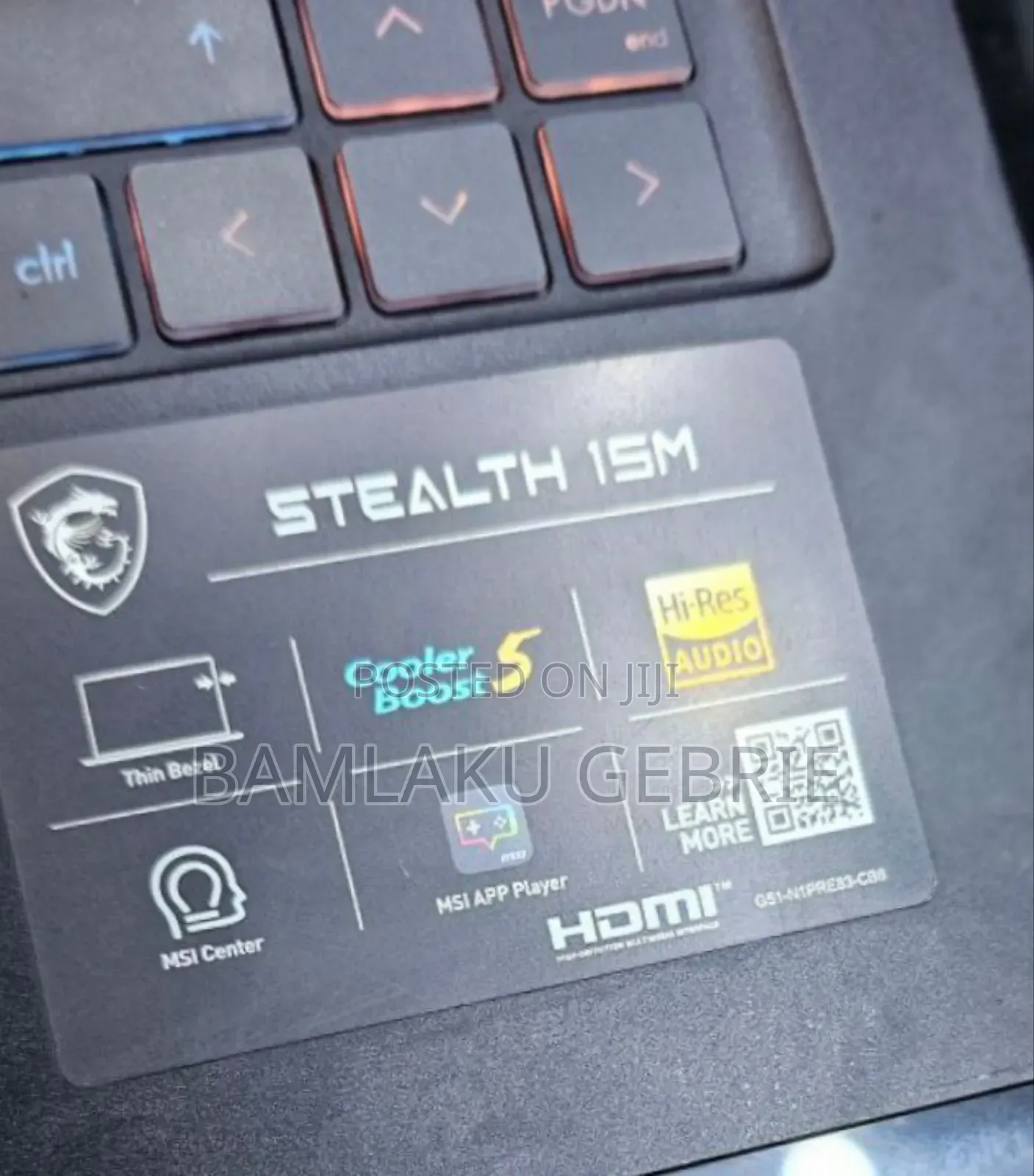 New Laptop MSI GS63 Stealth 8RE 16GB Intel Core I7 SSD 1T