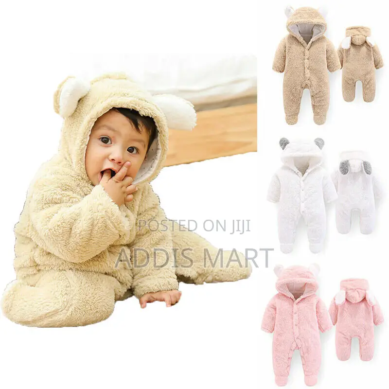 Newborn Baby Winter Clothes Bear Hooded Coat Romper Outfit