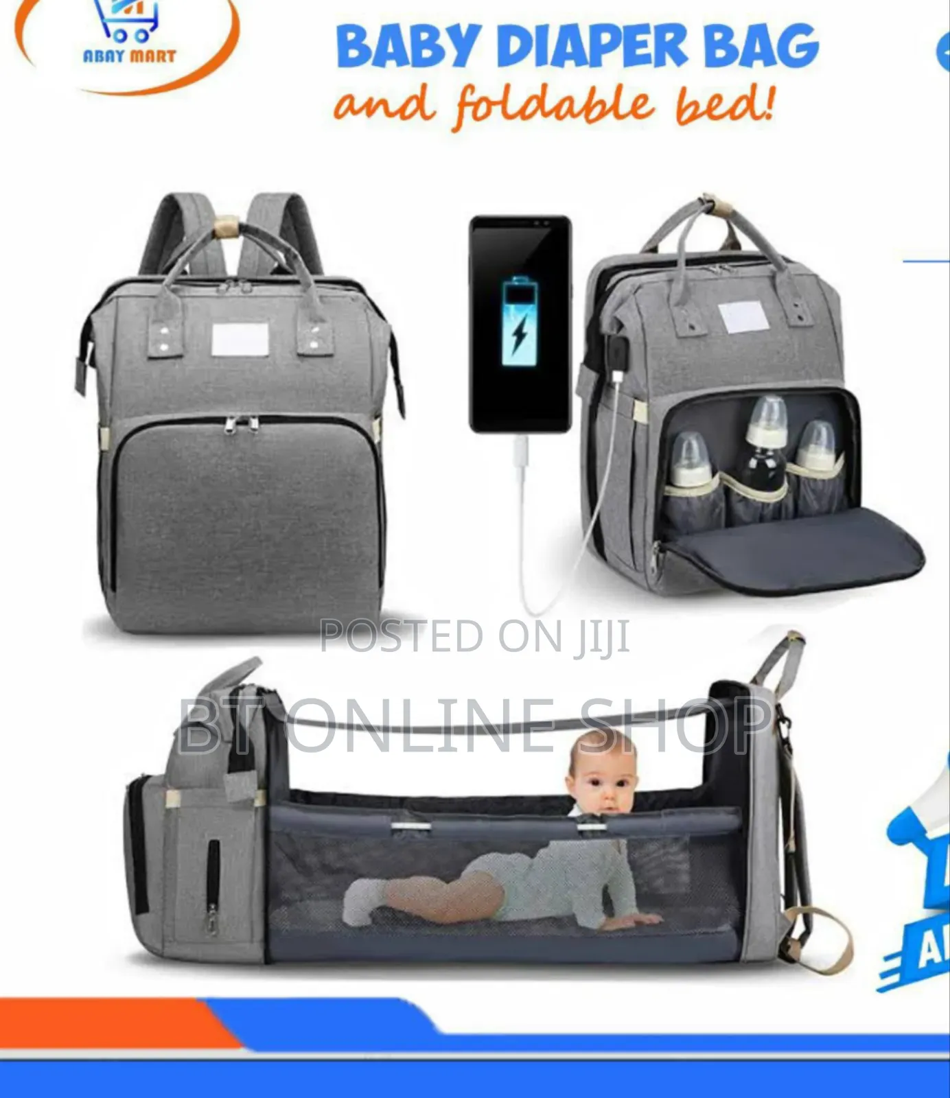 Baby Diaper Bag and Foldable Bed