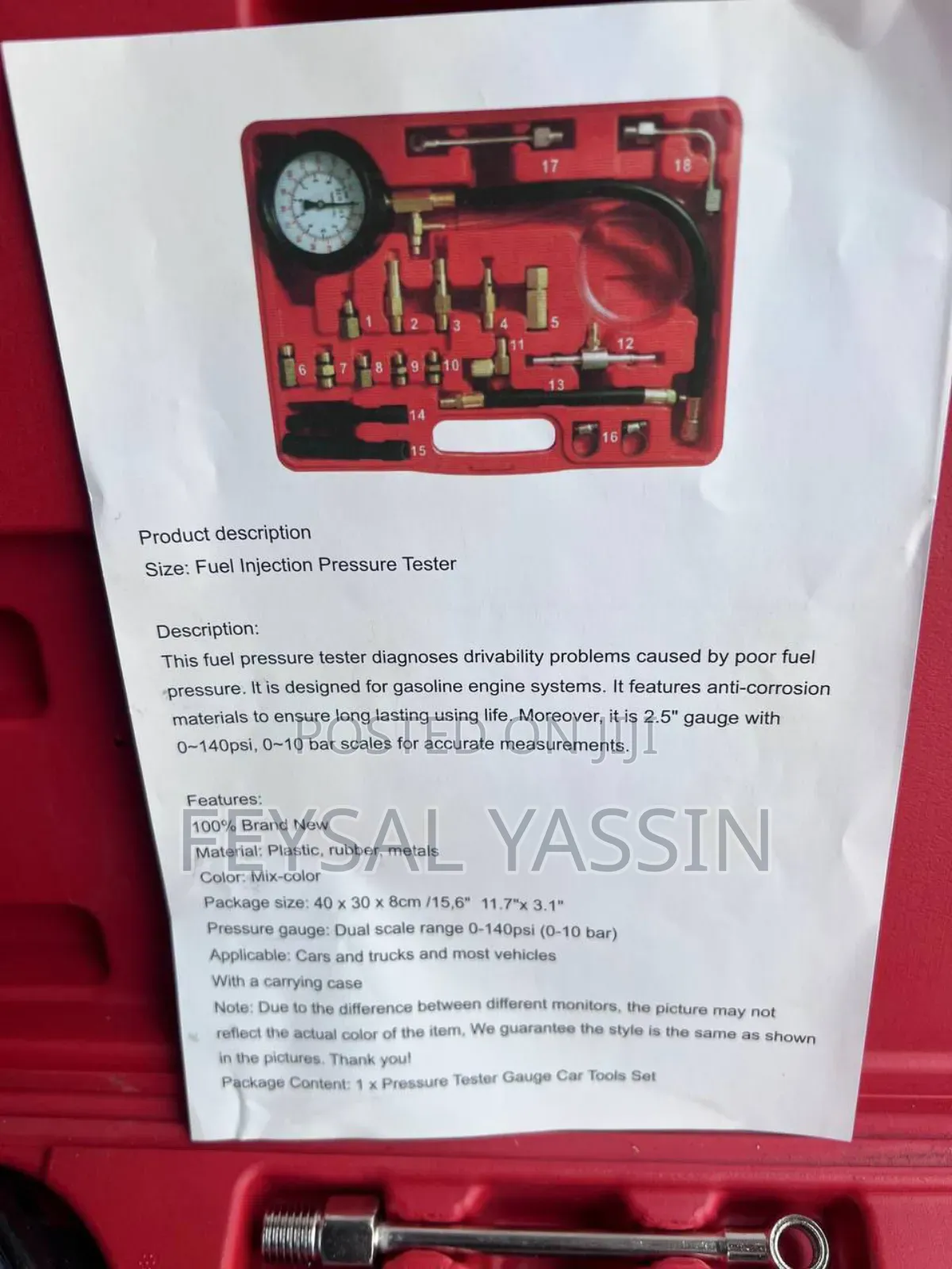 Feul Pressure Tester