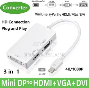 Photo - 3 in 1 Mini Dp ( Thunderbolt)Male to Dvi ,Hdmi, Vga Adapter